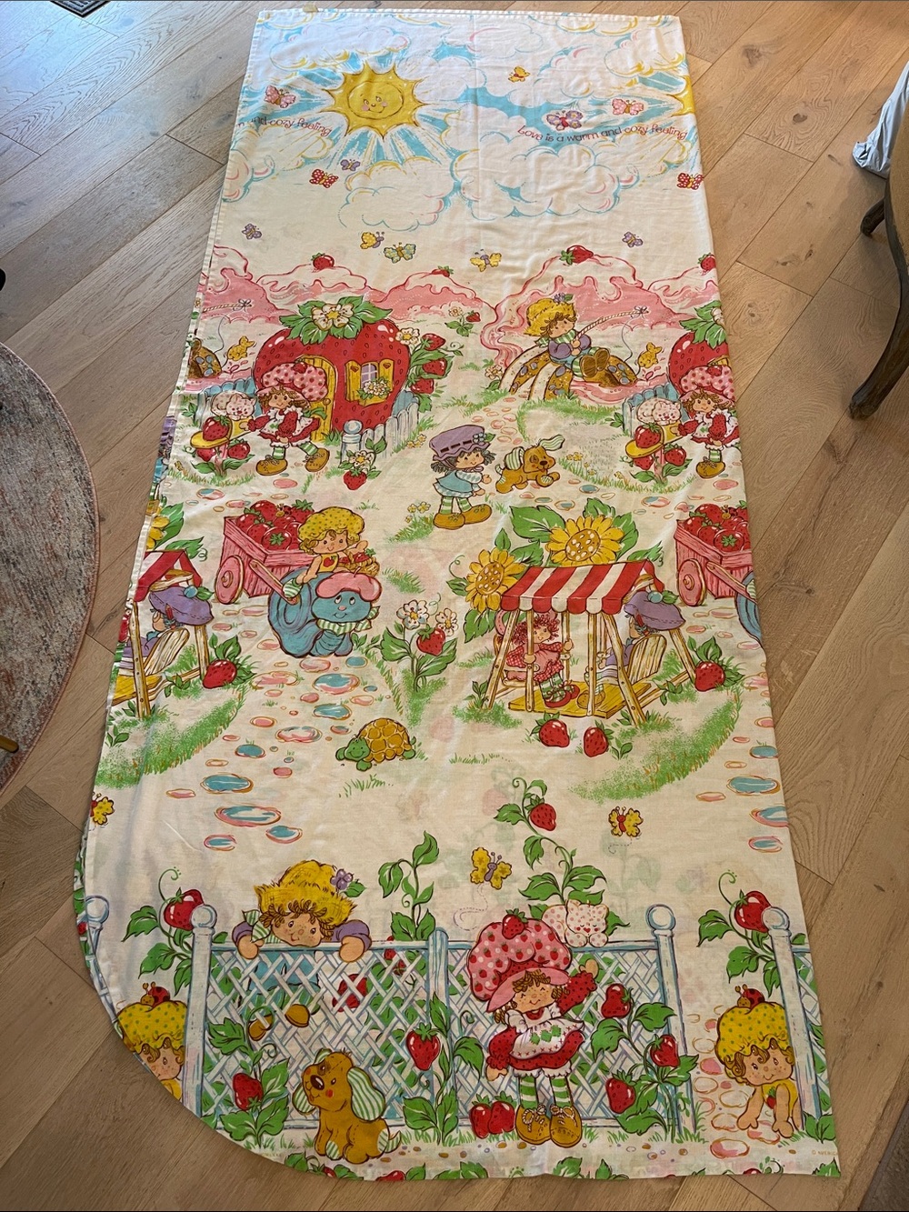VINTAGE 1980’s Strawberry Shortcake lightweight bedspread 88 in x 105 inches